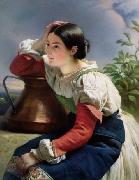 Franz Xaver Winterhalter Young Italian Girl at the Well Spain oil painting artist